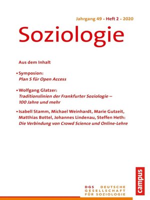 cover image of Soziologie 2/2020
